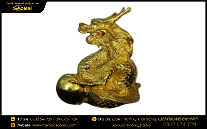 Tượng con rồng mạ vàng